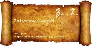 Zsivanov Kornél névjegykártya