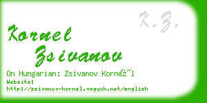 kornel zsivanov business card